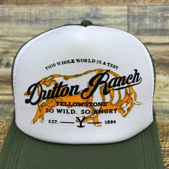 Yellowstone Dutton Ranch Unisex Trucker Hat Green Snapback Adjustable Ball Cap - Picture 3 of 8